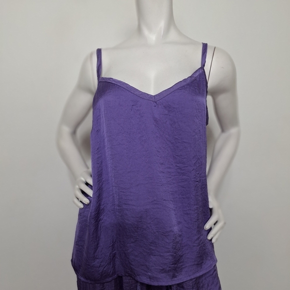 Adore Me NEW Chalk Violet Bethany Coquette Top & Pants Pajamas 2 Piece Set Sz. L - Picture 3 of 16